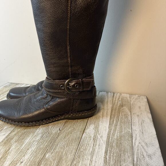 Boc Born Boots Womens 6 M Oliver Tall Riding Brown Leather Knee-Hi Casual - Picture 2 of 15